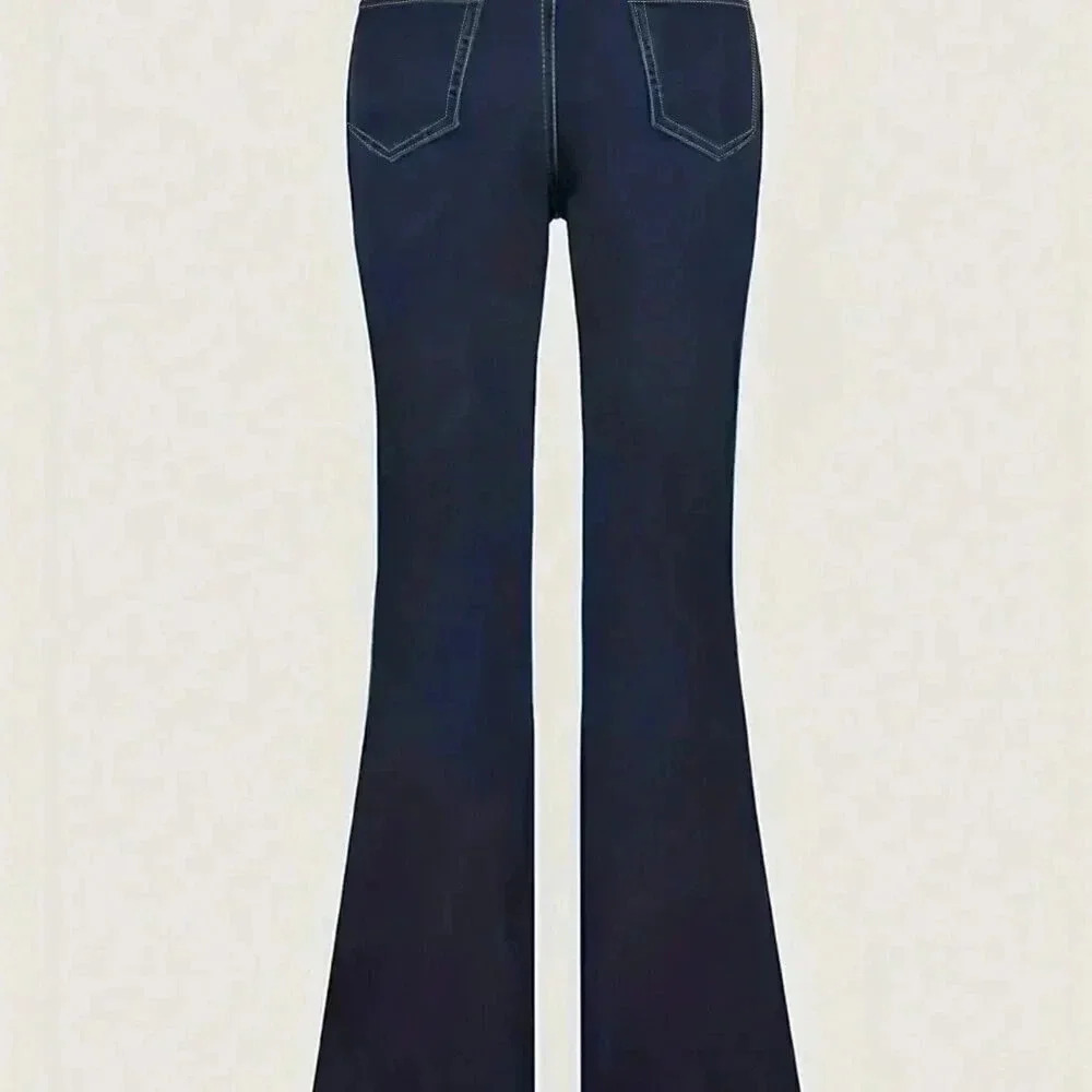 Dark Wash Casual Women's European And American Style Unique Personality Jeans - Picture 4 of 4